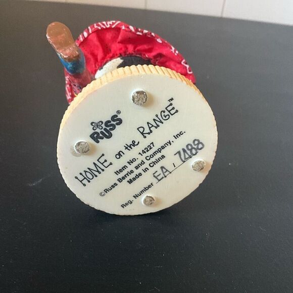 Vintage Russ Home On The Range Dancing Cow Girl Figurine Red Dress Item #14227 - Picture 7 of 7